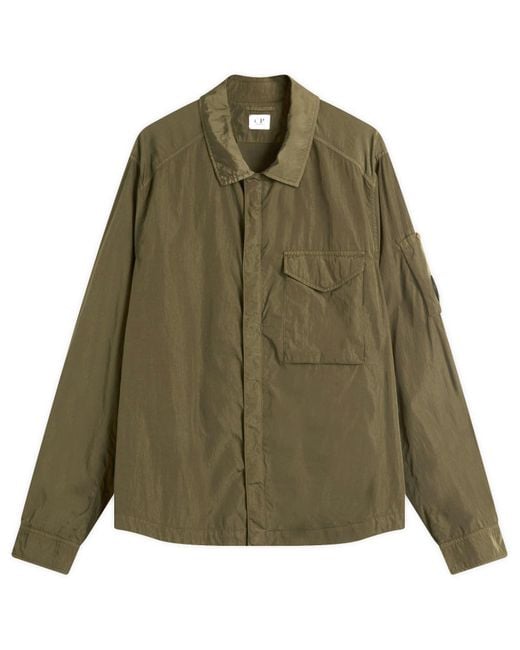 C P Company Green Chrome-R Full Zip Overshirt for men