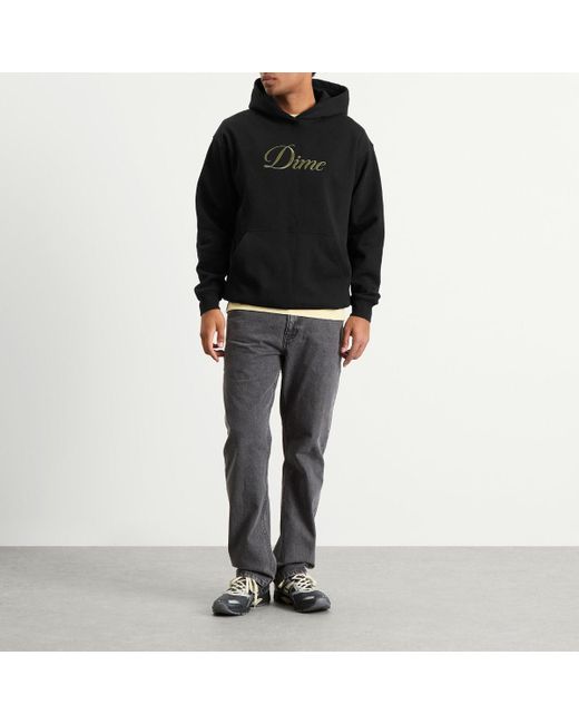 Dime Black Cursive Hoodie for men