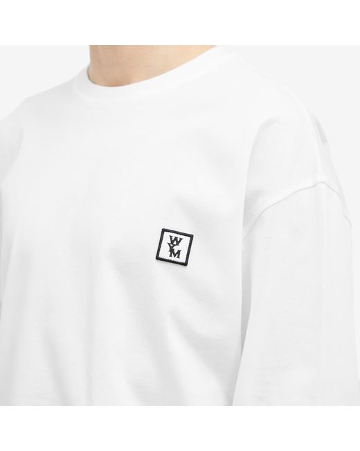 Wooyoungmi White Long Sleeve Back Logo T-Shirt for men