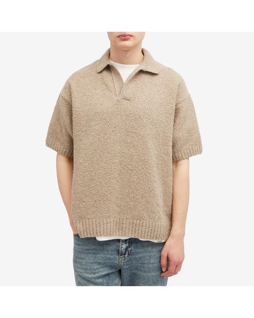 Represent Natural Boucle Textured Knit Polo Shirt for men