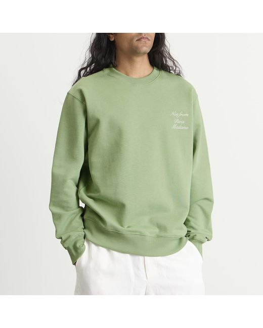 Drole de Monsieur Green Sweatshirt Slogan Calligraphy for men
