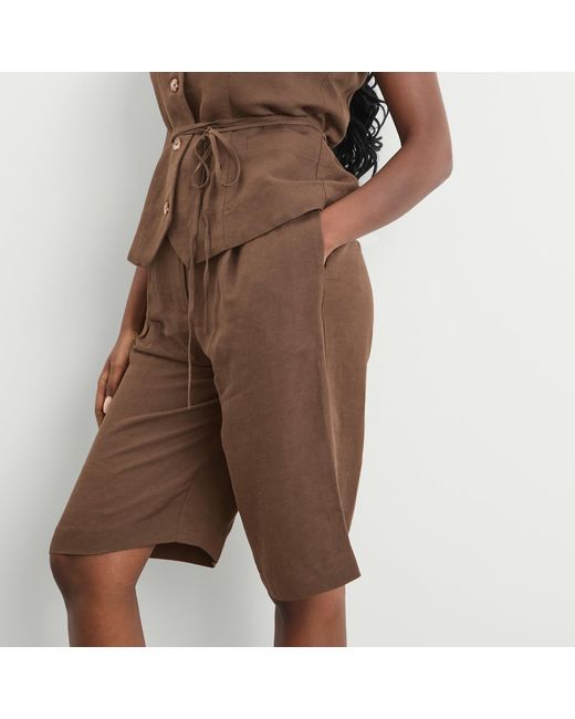 Faithfull The Brand Brown Astrid Long Shorts