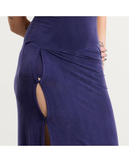 Peachy Den Blue Kylie Vent Maxi Dress