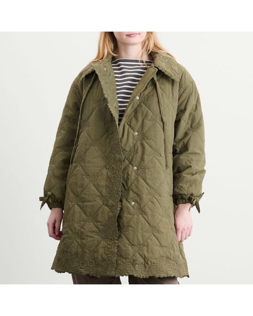 Damson Madder Green Avery Quilted Coat