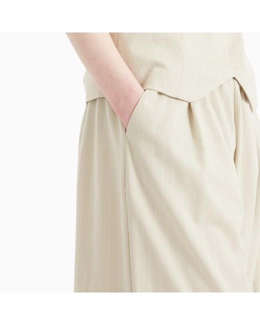 St. Agni Natural Pinstripe Wool Drawstring Trousers