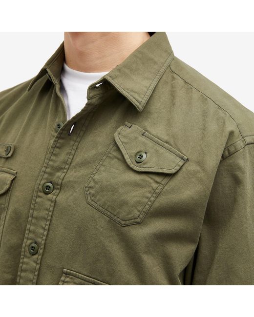 FRIZMWORKS Green Utility Pocket Shirt Jacket for men