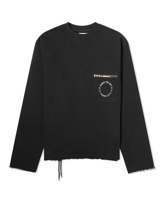 Honor The Gift Black Pocket Crew Sweater for men