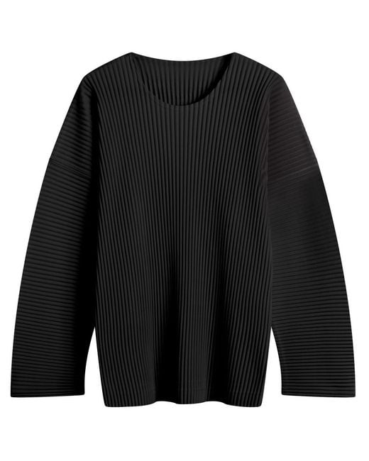Homme Plissé Issey Miyake Black Homme Plissé Curve Long Sleeve Top for men