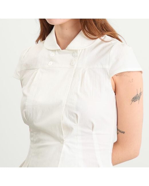 Peachy Den White Missy Blouse
