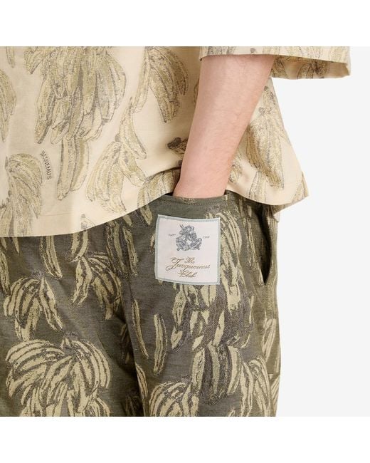 Jacquemus Green Banana Jacquard Canvas Shorts for men