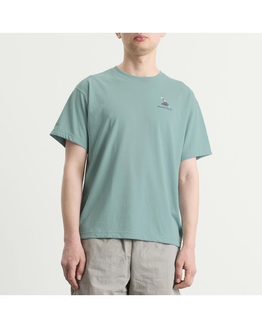Montbell Blue Wickron River Trip T-Shirt for men