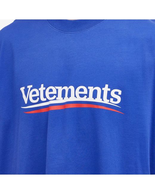 Vetements Blue Campaign Logo T-Shirt for men