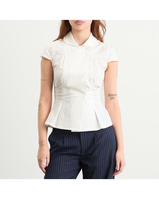 Peachy Den White Missy Blouse