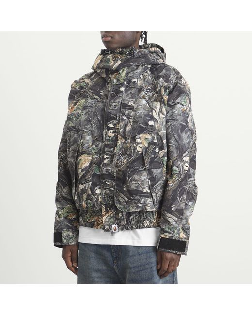 A Bathing Ape Gray Tree Edge Camo Snowboard Jacket for men