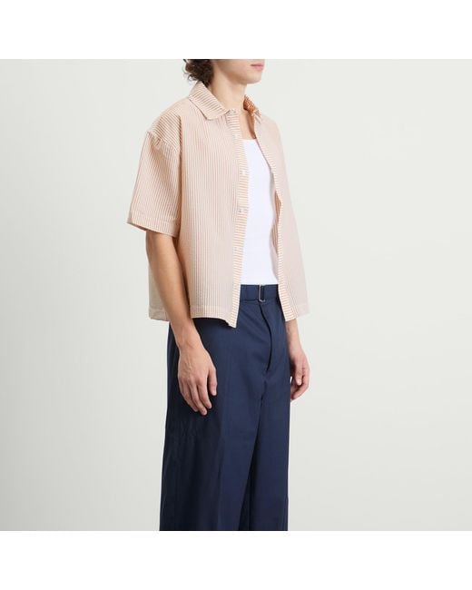 About Blank Natural Stripe Seersucker Vacation Shirt for men