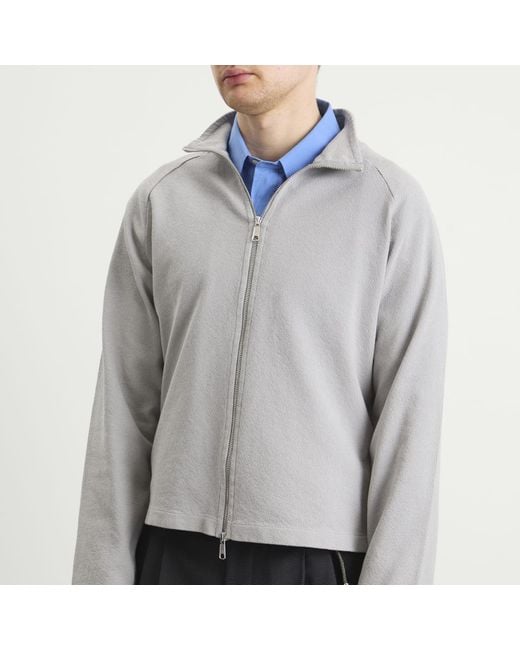 mfpen Gray Needle Jump Leisure Zip Up for men