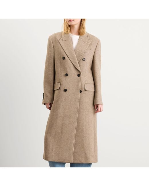 DUNST Natural Tailored Double Beasted Wool Coat