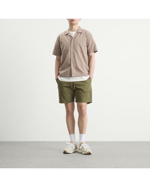 Universal Works Green Twill Beach Shorts for men