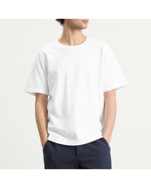 Folk White Textured T-Shirt for men
