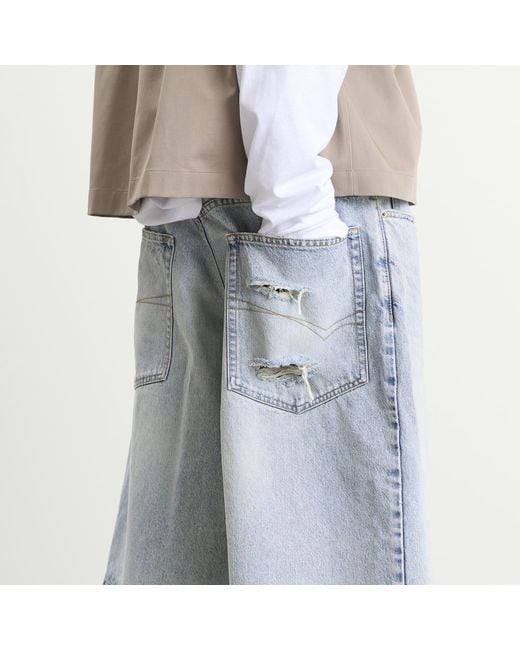 Balenciaga Blue Stay Press Vintage Denim Shorts for men