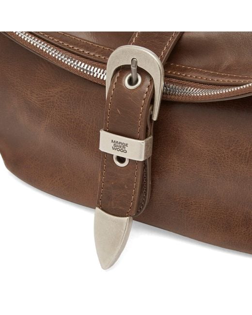 MARGE SHERWOOD Brown Belted Hobo Shoulder Bag