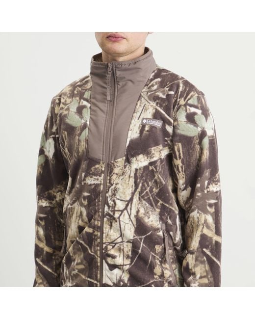 Columbia Brown Sequoia Grove Printed Full Zip Fleece for men