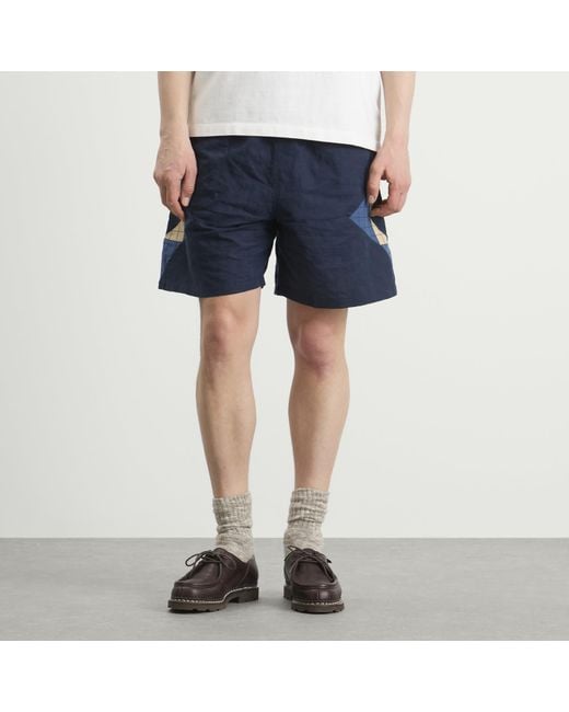 A.P.C. Blue Connor Patchwork Shorts for men