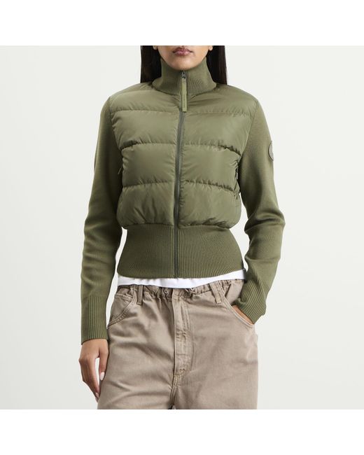 Canada Goose Green Hybridge Wide Quilt Knit Jacket