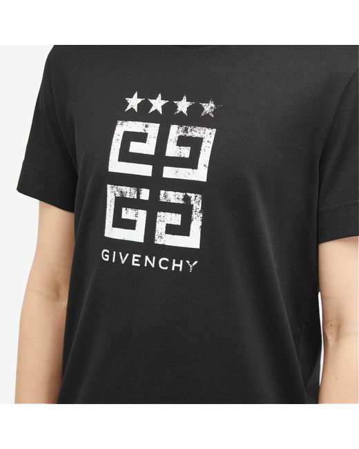 Givenchy Black 4G Stamp Logo T-Shirt for men