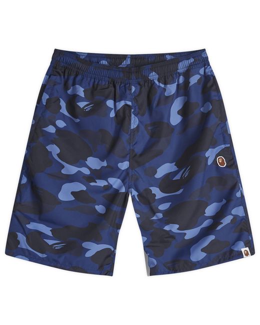 A Bathing Ape Blue Colour Camo One Point Beach Short for men