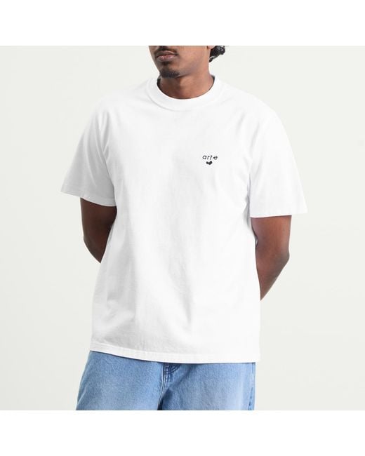 Arte' White Heart Logo T-Shirt for men