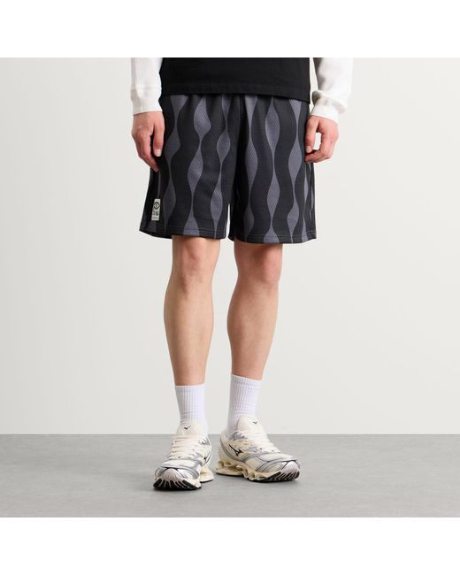 by Parra Blue Waved Mesh Shorts for men