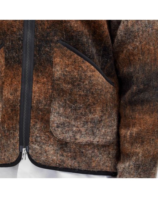 Universal Works Brown Ombre Wool Fleece Liner Jacket for men