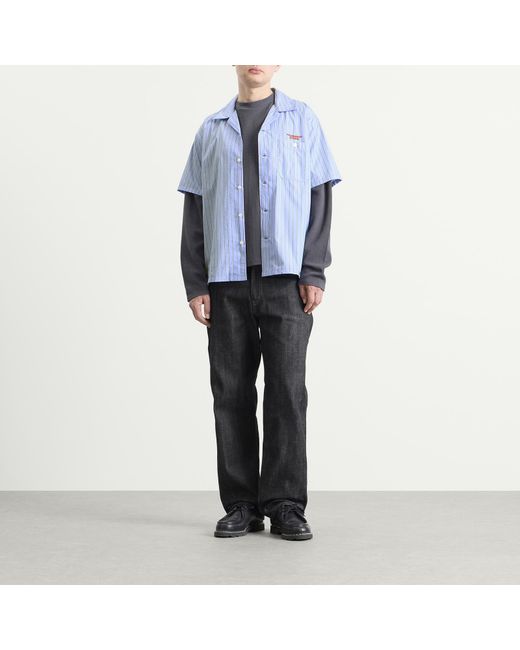 Neighborhood Blue Stripe Vacation Work Shirt for men