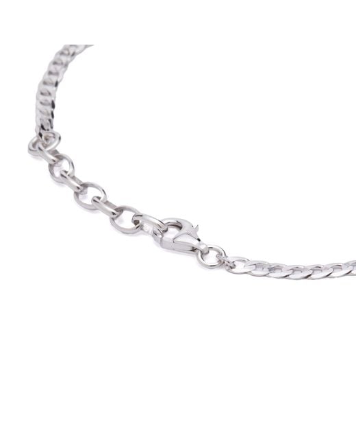 Serge Denimes White Flat Cuban Bracelet for men