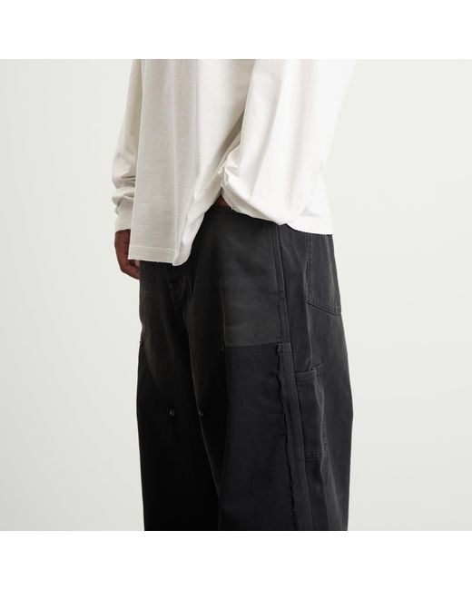 Balenciaga Black Grunge Ripped Off Baggy Trousers for men