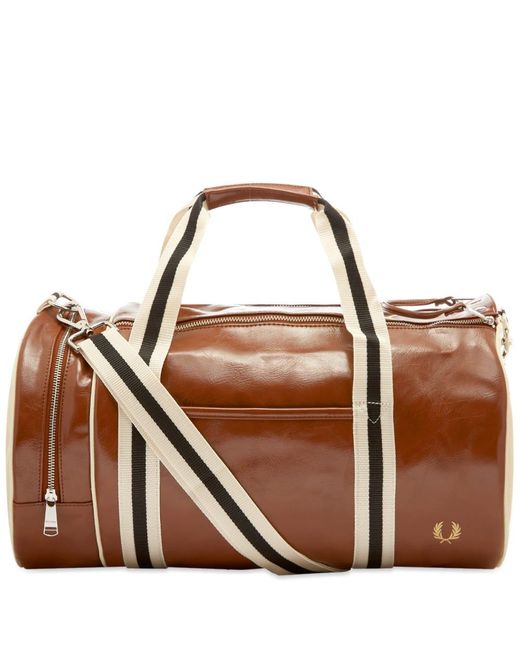 Fred Perry Brown Classic Barrel Bag for men