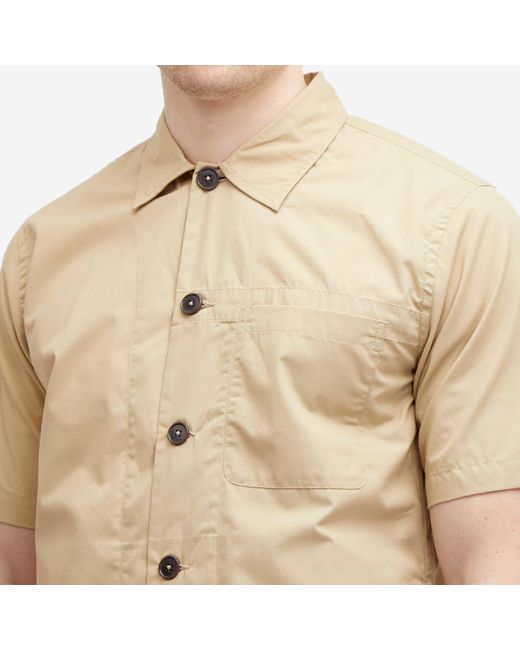 Universal Works Natural Recycled Poly Short Sleeve Shirt for men