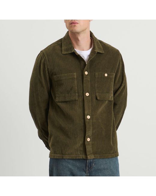 Folk Green Patch Overshirt for men