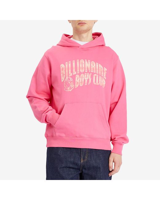 BBCICECREAM Pink Mountain Fill Arch Logo Hoodie for men