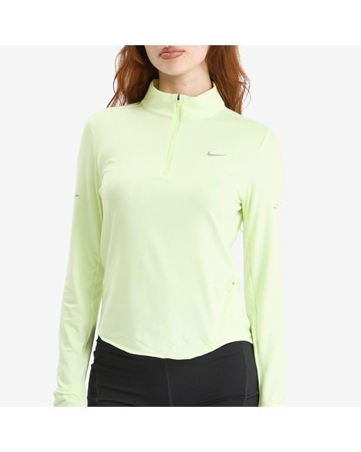 Nike Green Swift Dri-Fit Uv 1/4-Zip Running Top