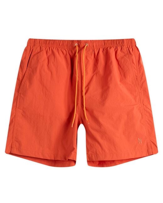 Norse Projects Orange Hauge Recycled Nylon Swim Shorts for men