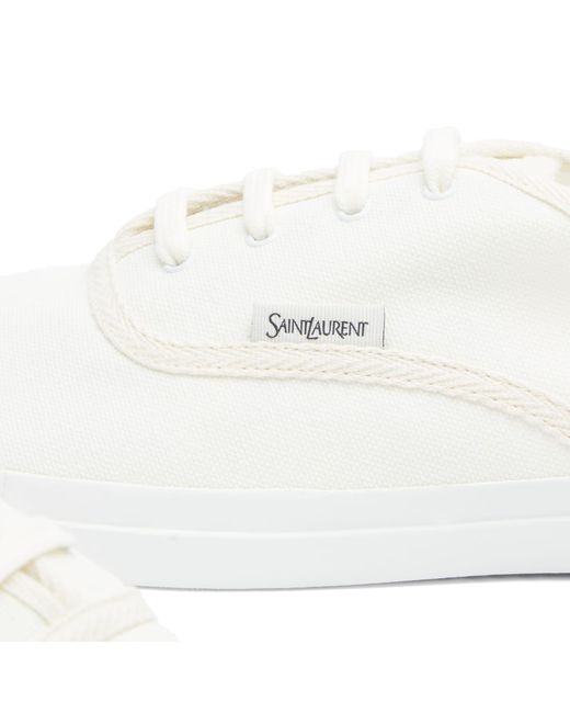 Saint Laurent White Verano Canvas Plimsole Sneakers for men
