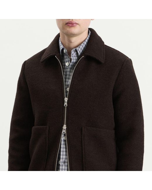 NN07 Black Gael Brushed Wool Jacket for men