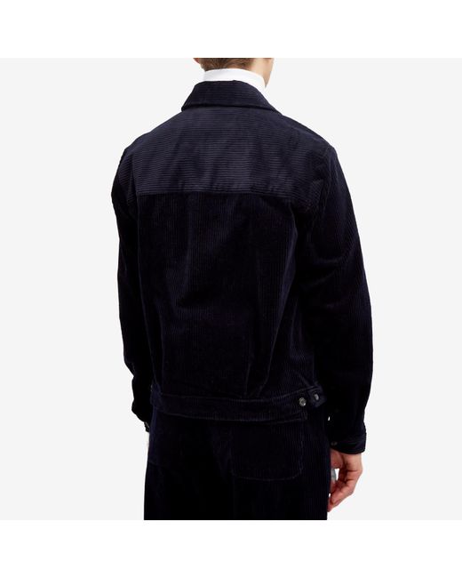 Oliver Spencer Blue Milford Cord Jacket for men