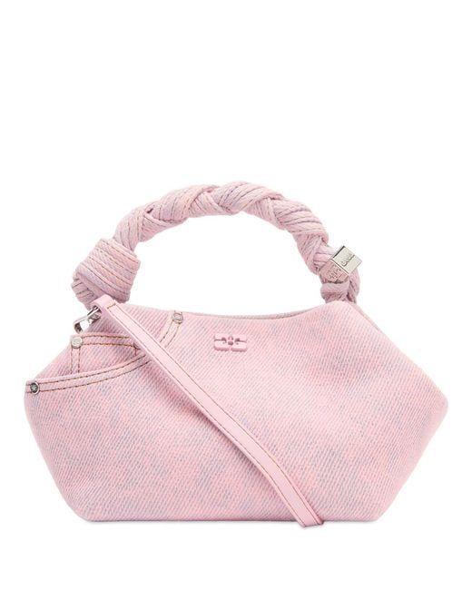 Ganni Pink Bou Small Denim Bag