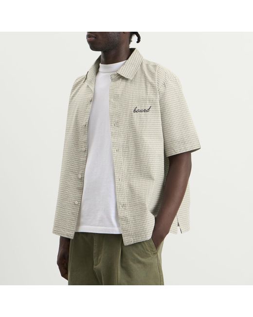 BOUND Natural Gingham Cropped Shirt for men