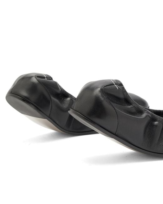 Maison Margiela Black Mm6 Folded Ballet Shoes