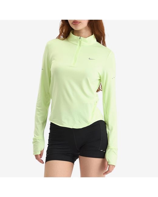 Nike Green Swift Dri-Fit Uv 1/4-Zip Running Top
