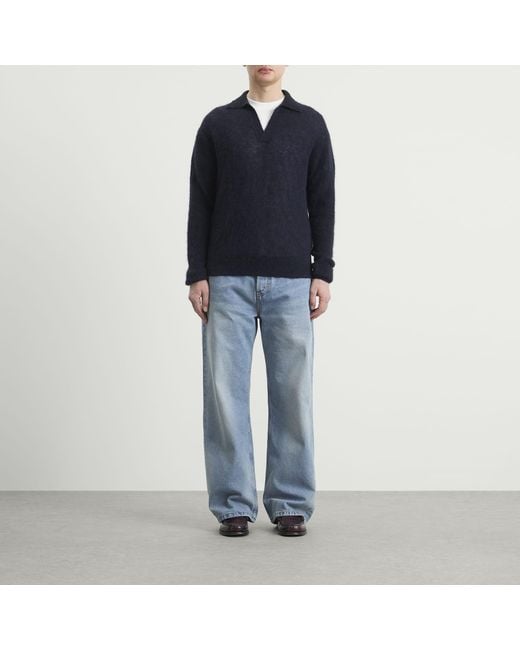 AMI Blue Large Fit Jeans for men